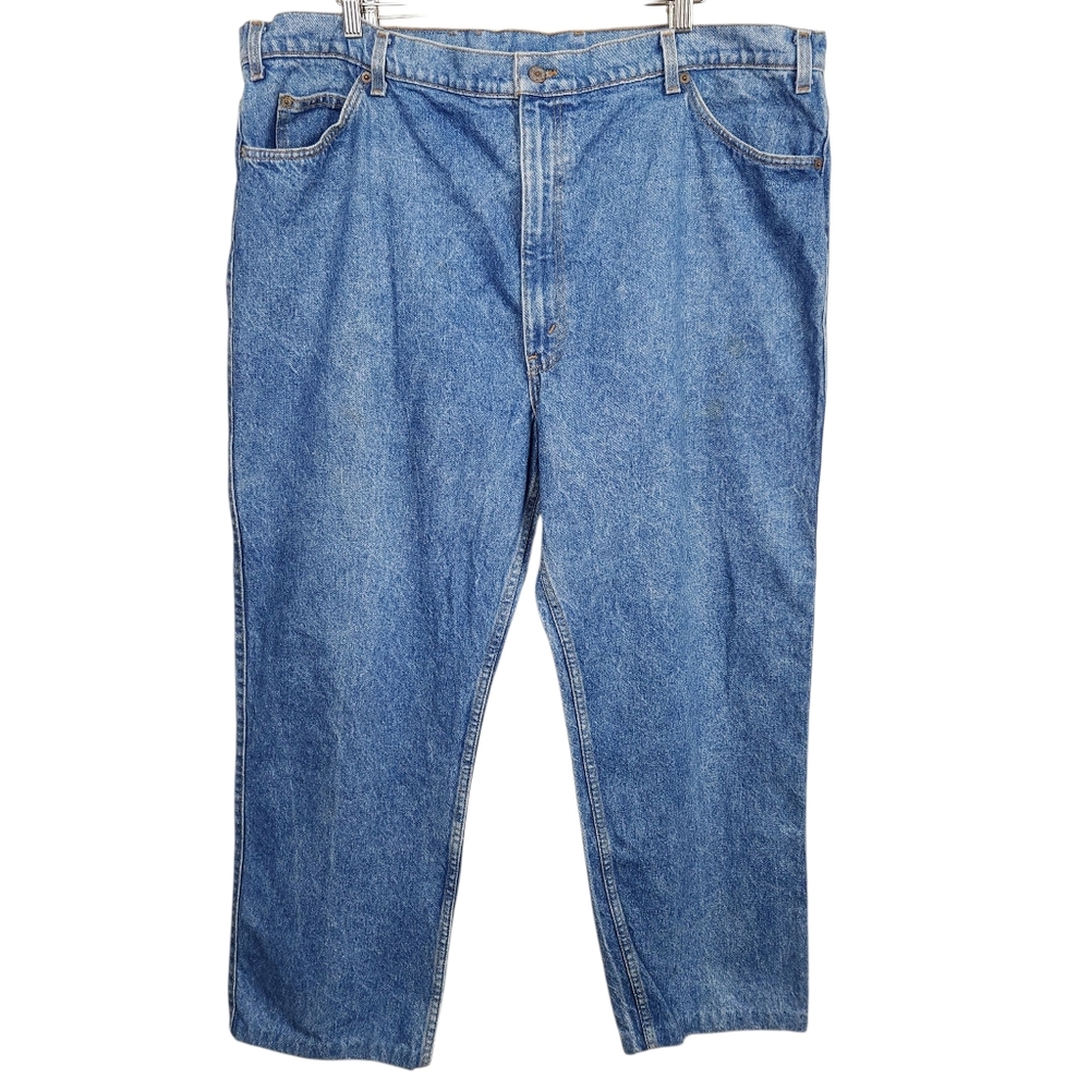 Levi's Vintage 1987 Two Horse Brand Red Bat Tag Denim Blue Jeans Mens Size 48x32